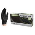 Ammex AMMEX Black Nitrile PF Exam Gloves, Small AMXABNPF42100
